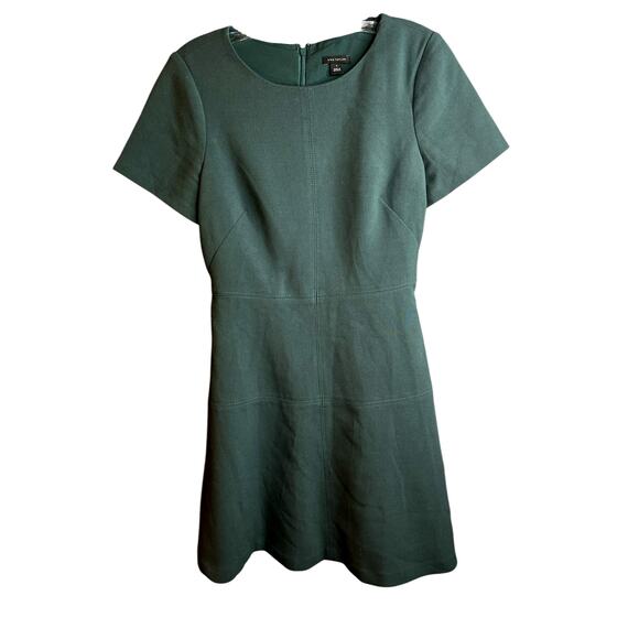Ann Taylor Emerald Green Belted Sheath Dress Sz 2 - Picture 1 of 7